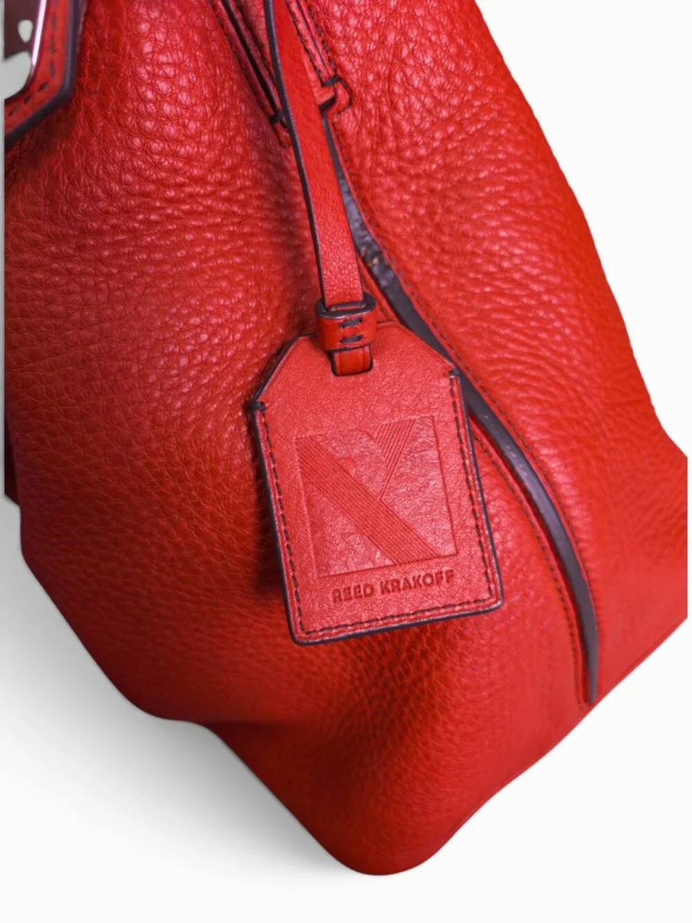 Reed Krakoff Orange Pebbled Leather Satchel w/ Convertible Strap